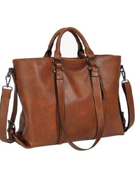 🆕 Handbag Pu Leather Hobo Tote Bag For Women Roomy Crossbody Shoulder - 1brown